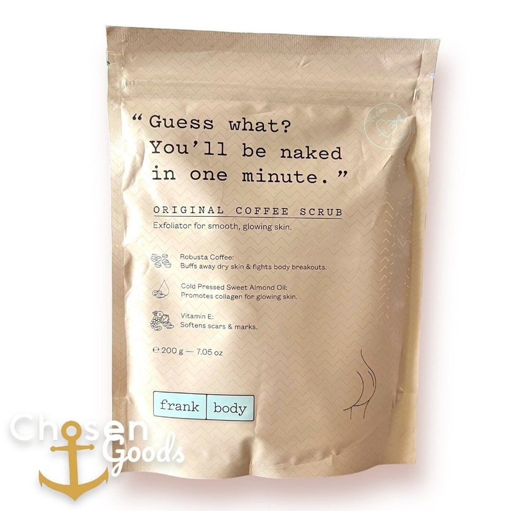 NEW Frank Body Original Coffee Scrub Vegan 100% Natural Fades Scars & Tones Skin